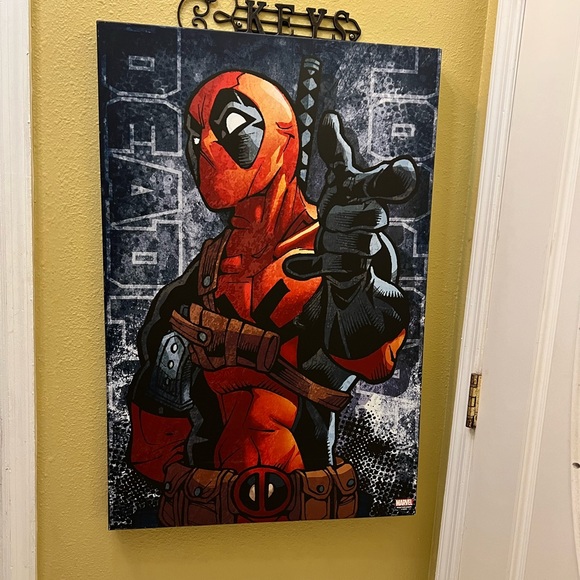 Marvel Other - Marvel💥Deadpool~SOLD OUT💥Painting Print on Framed Canvas Comic Super Hero 2018